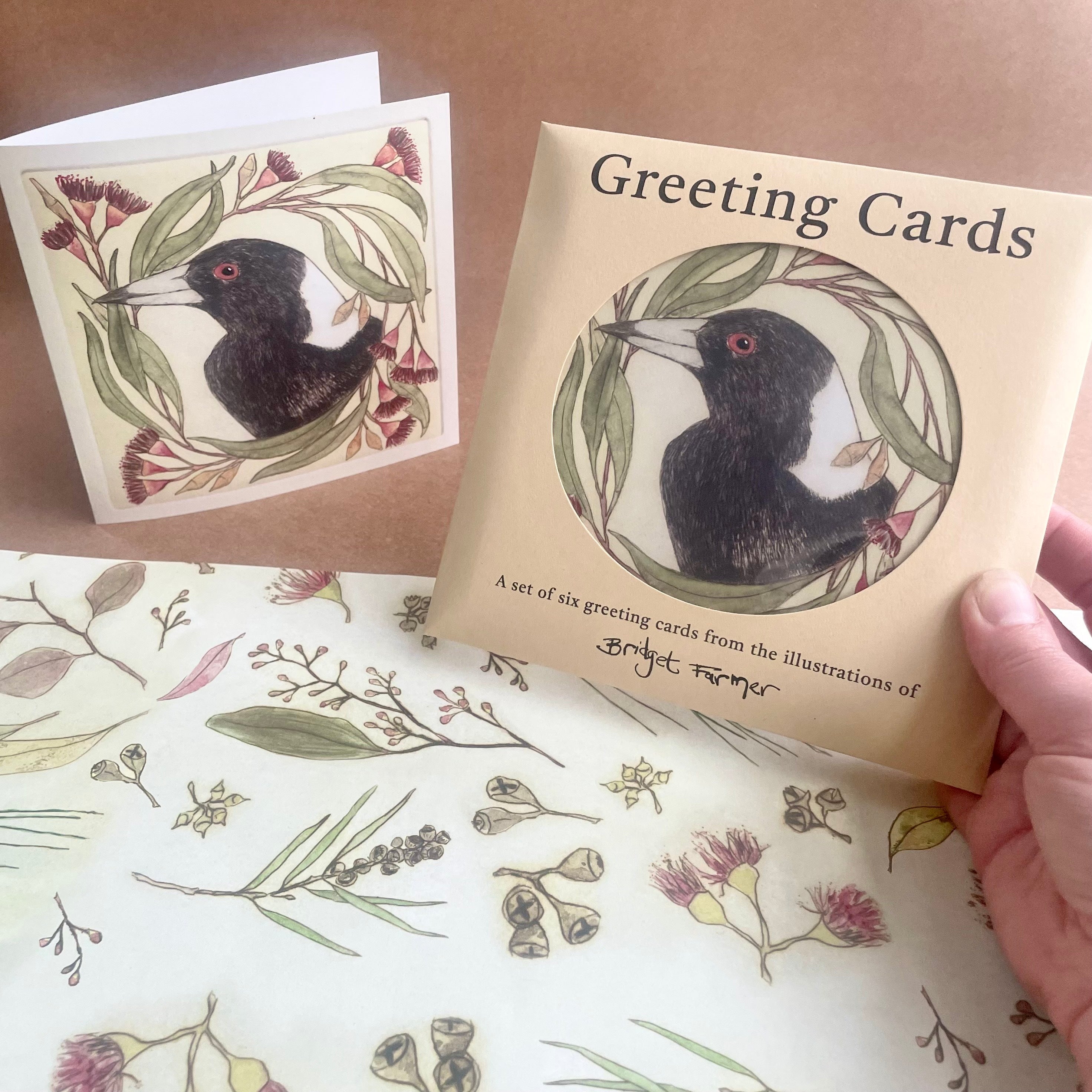 Christmas Card Set - Merry Magpie (6 cards)