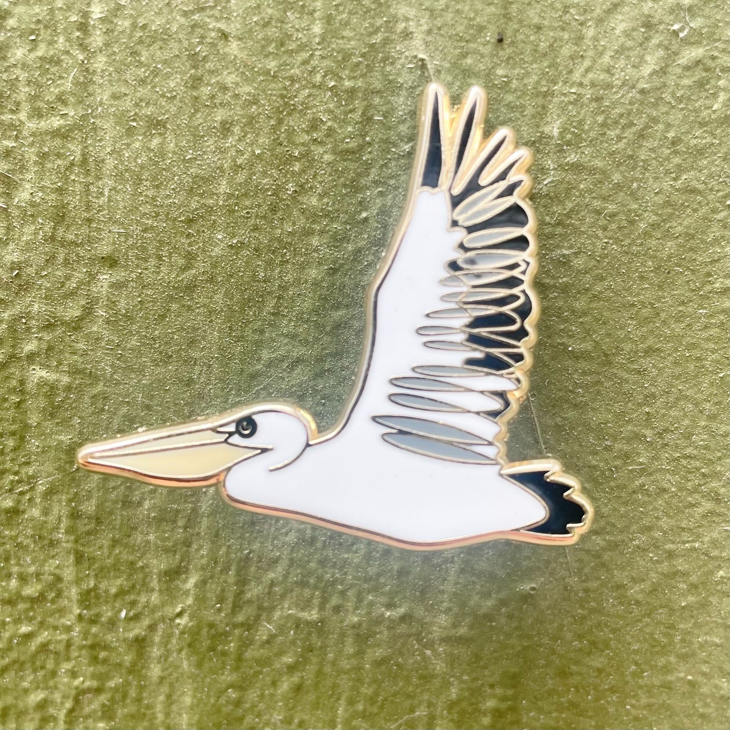 Pelican in Flight Enamel Pin