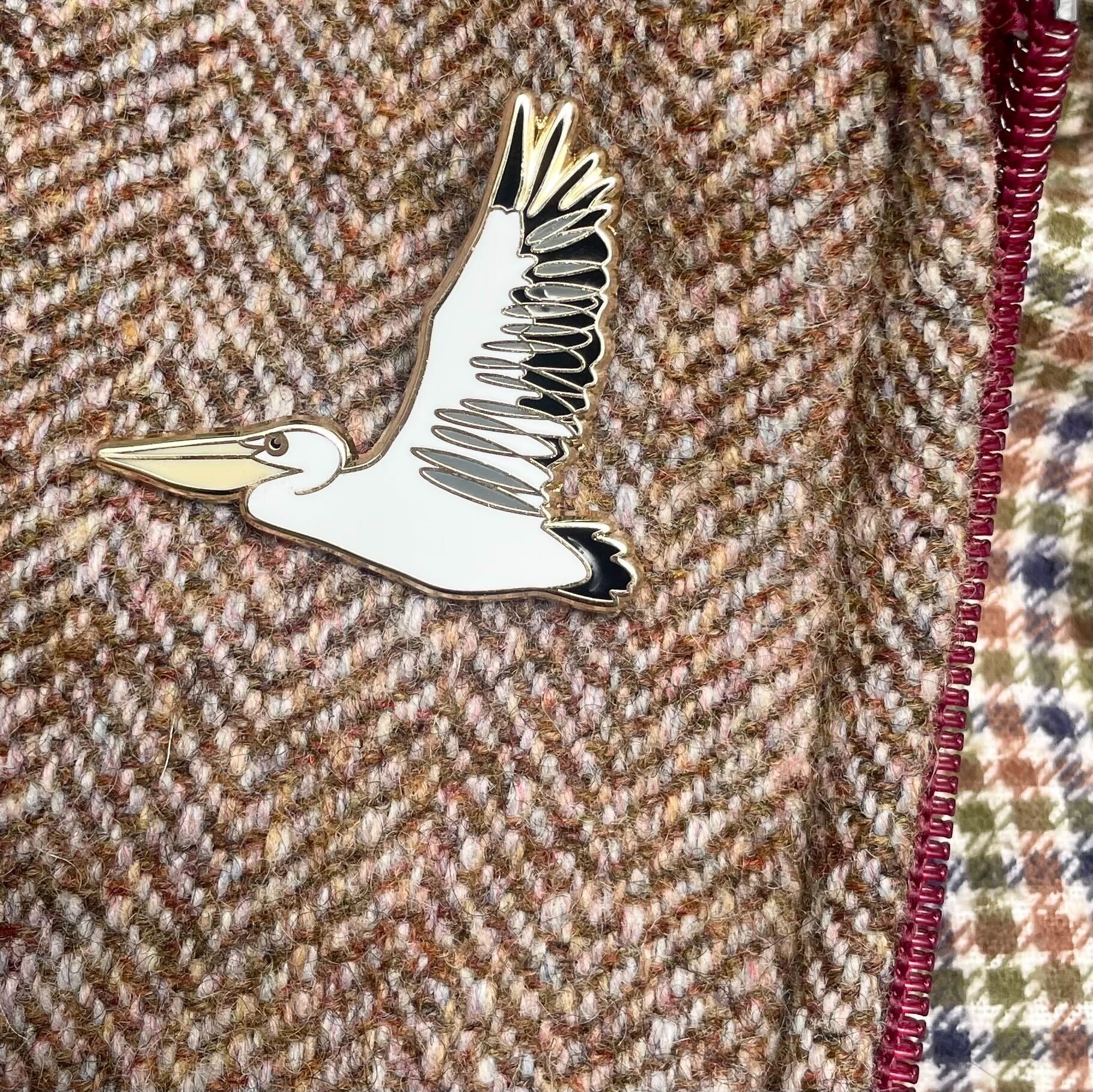 Pelican in Flight Enamel Pin