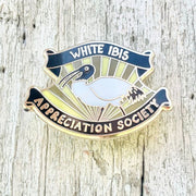 White Ibis Appreciation Society Enamel Pin