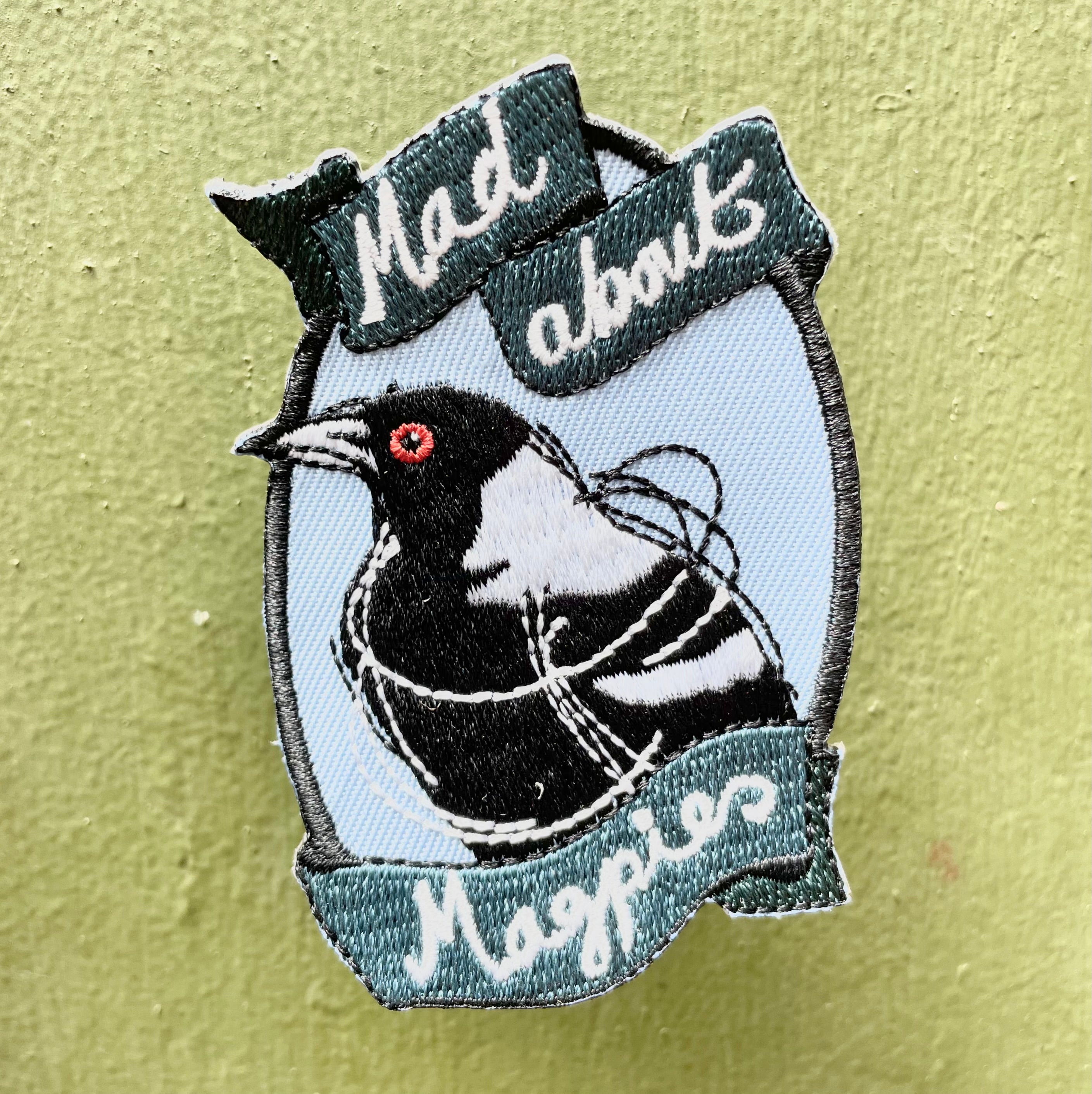 Mad About Magpies Embroidered Patch