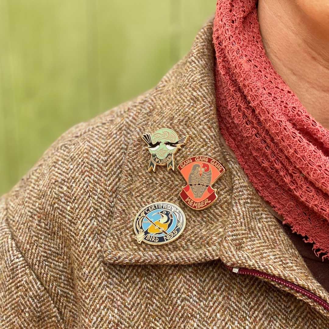 Certified Bird Nerd Enamel Pin