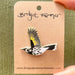 New Holland Honeyeater in flight pin on backing cardboard