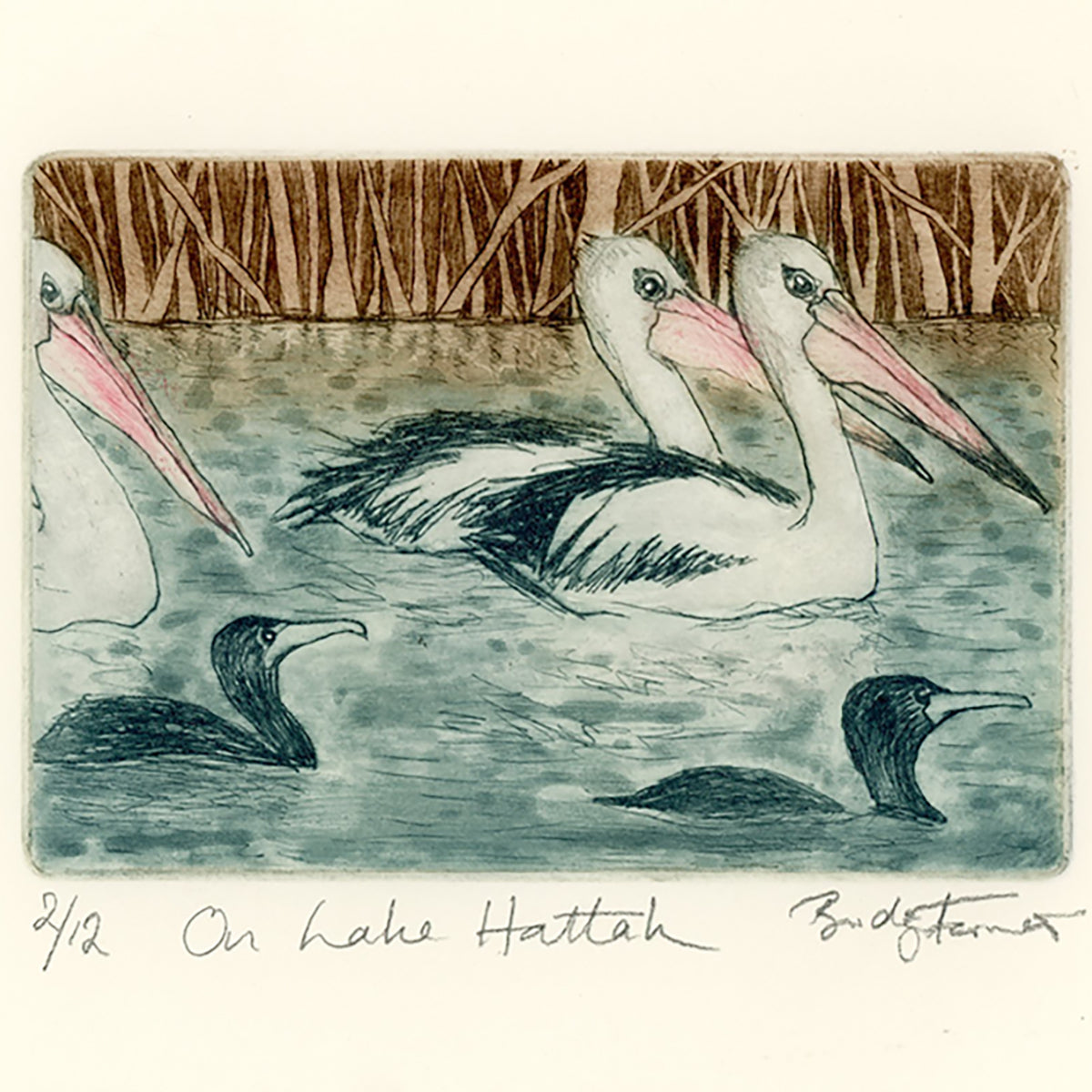 Original Drypoint Etching - On Lake Hattah