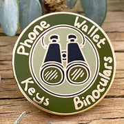Phone, Wallet, Keys, Binoculars Enamel Pin