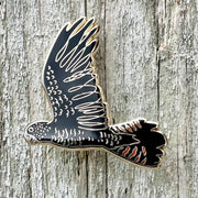 Red-tailed Black Cockatoo in Flight Enamel Pin