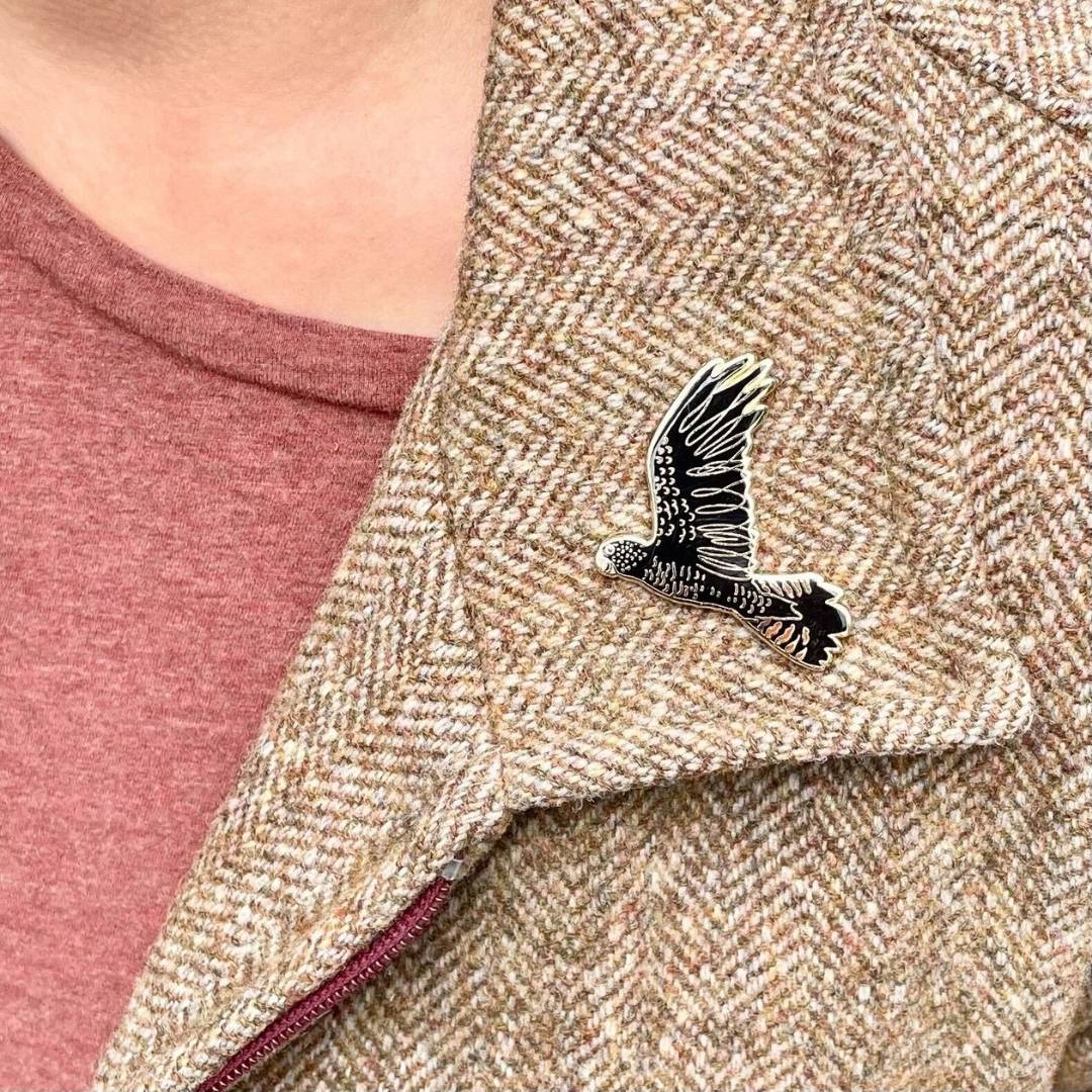 Red-tailed Black Cockatoo in Flight Enamel Pin