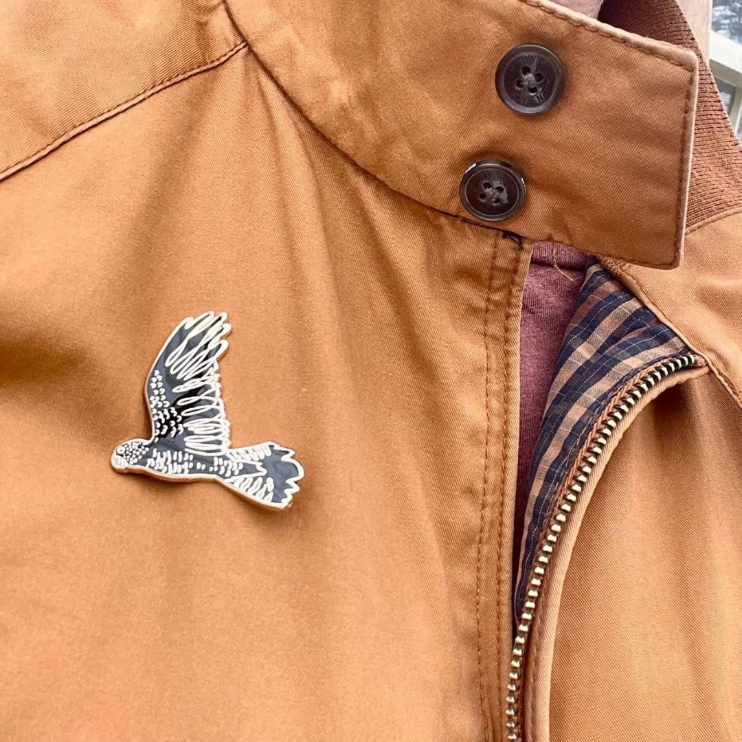 Red-tailed Black Cockatoo in Flight Enamel Pin