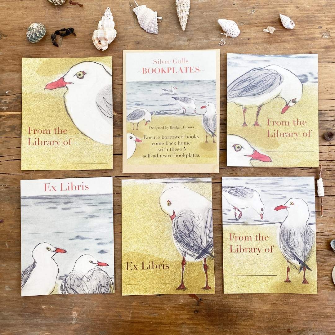 Bookplates - Silver Gulls - Set of 5