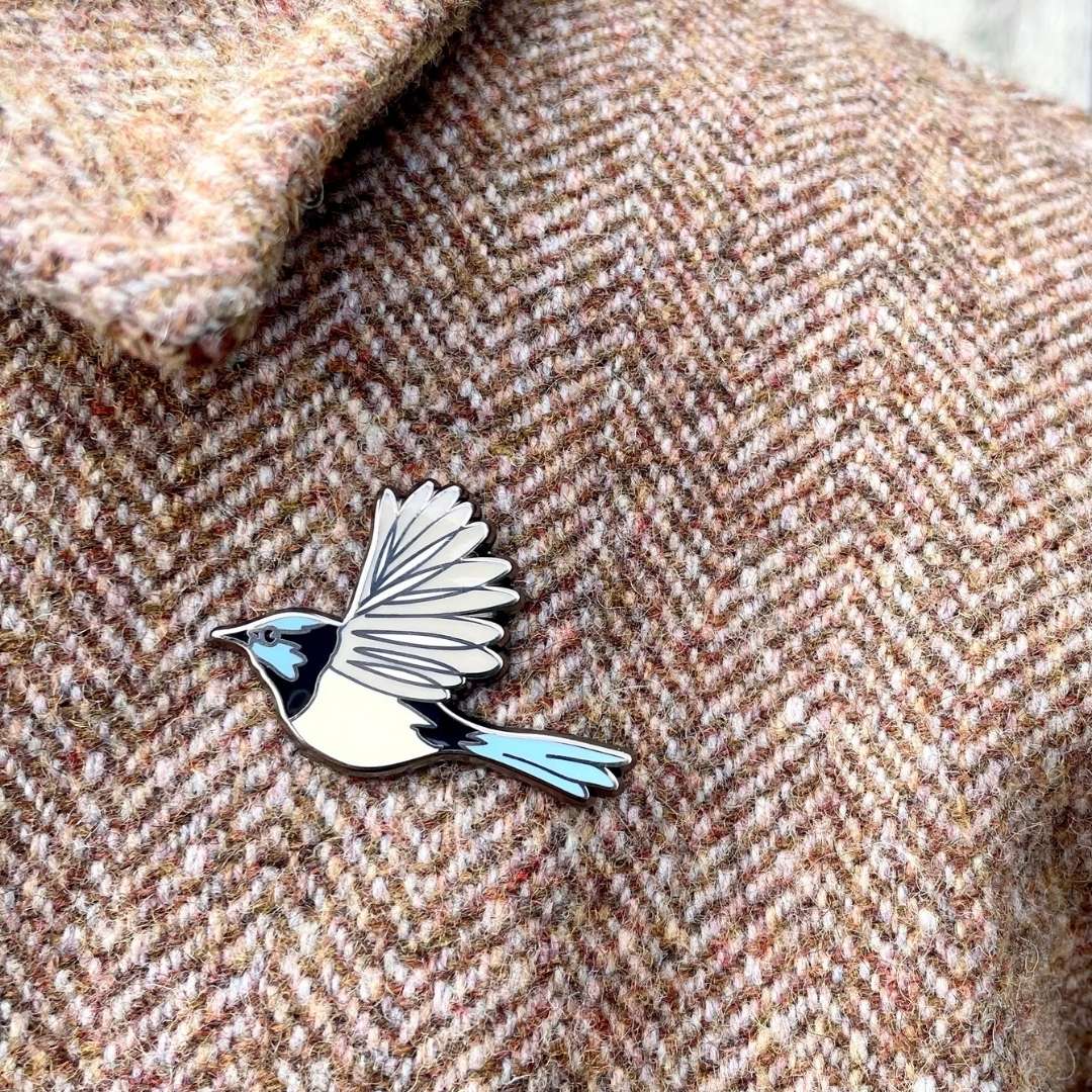 Superb Fairywren In Flight Enamel Pin