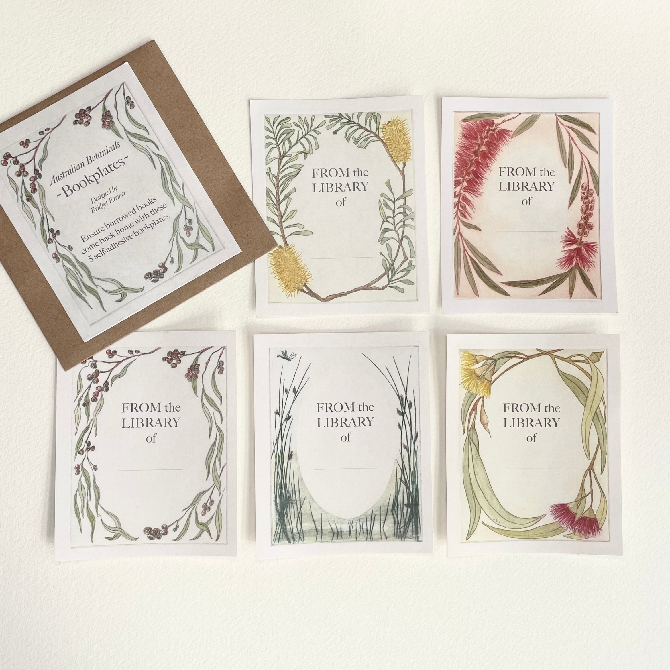 "I am a Magpie" Botanicals Bookplates - Set of 5