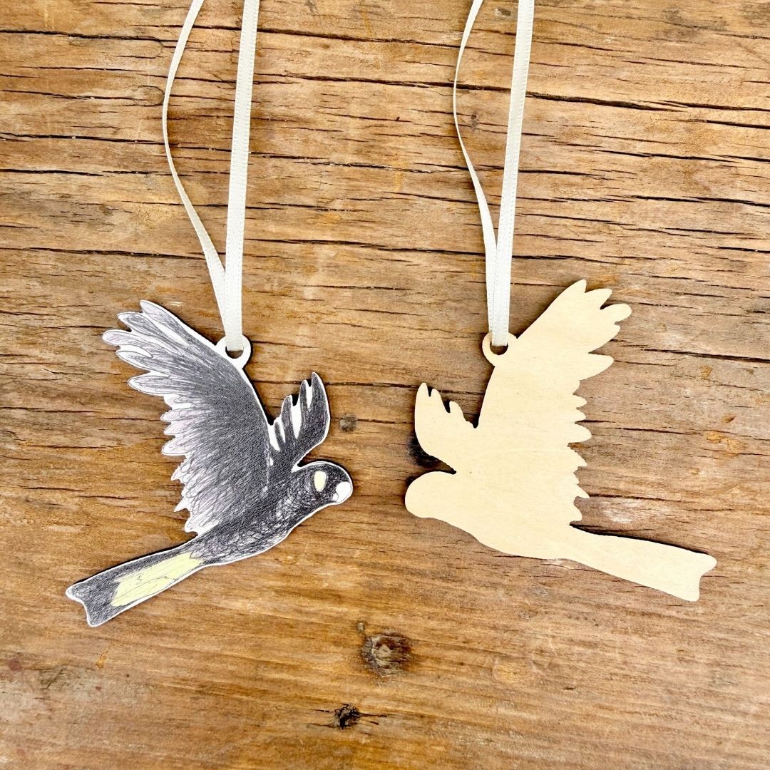 Yellow-tailed Black Cockatoo Christmas Ornament