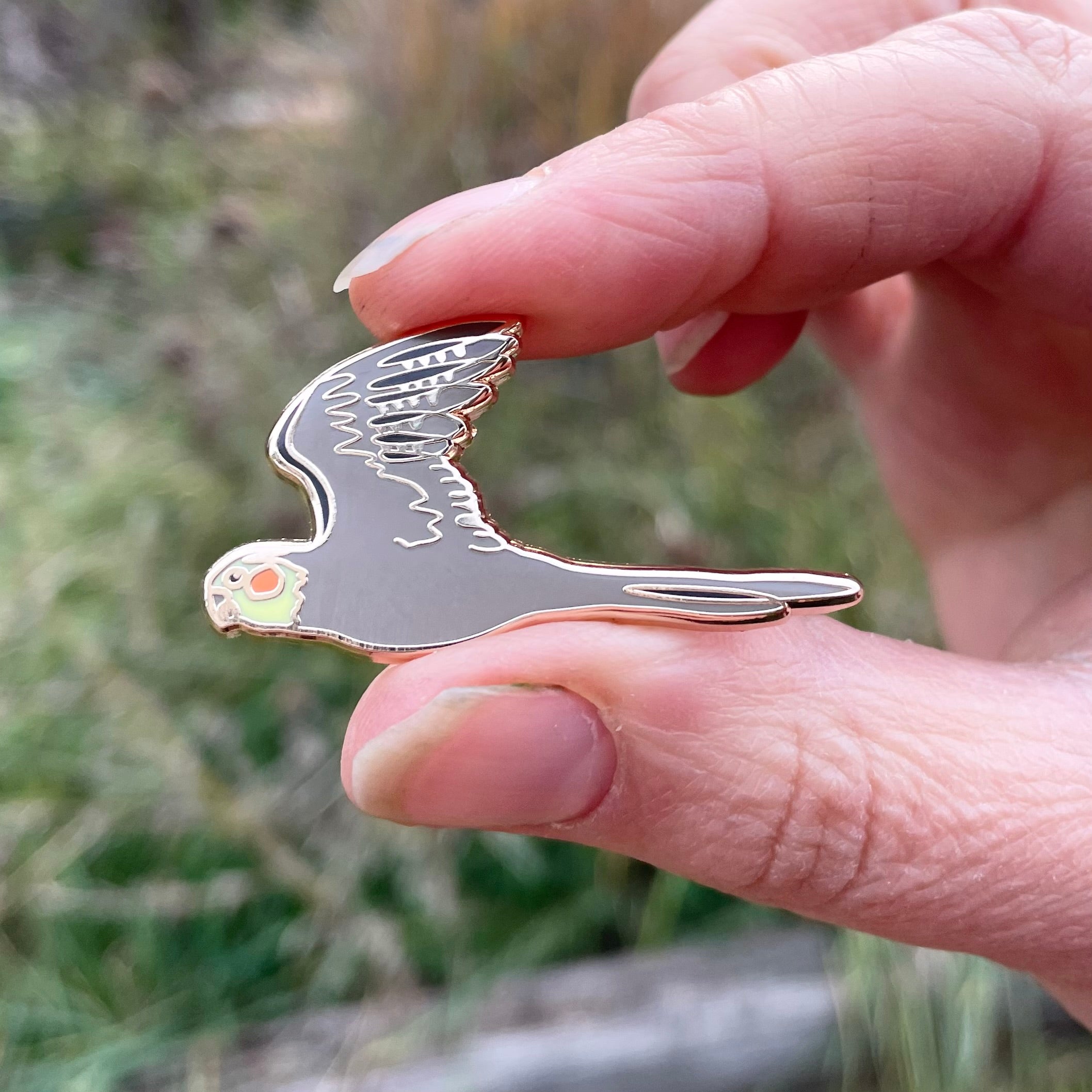 Cockatiel In Flight Australian Bird Enamel Pin