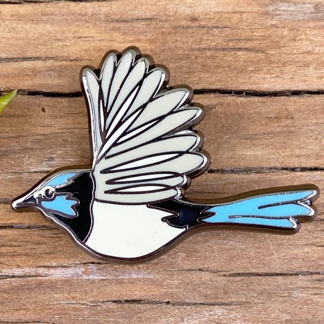Superb Fairywren In Flight Enamel Pin