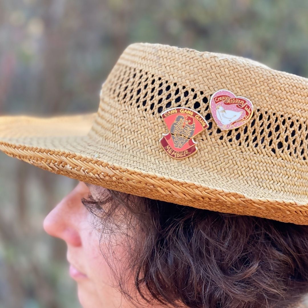 Crazy Chicken Lady Enamel Pin