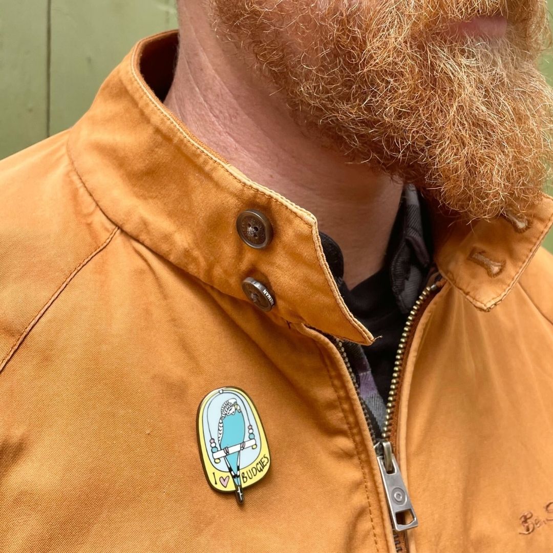 I Love Budgies Enamel Pin