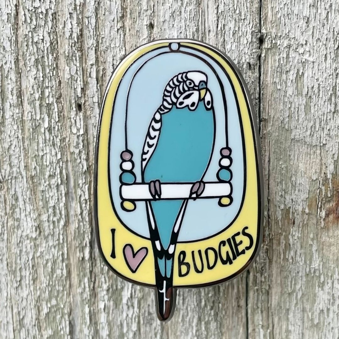 I Love Budgies Enamel Pin