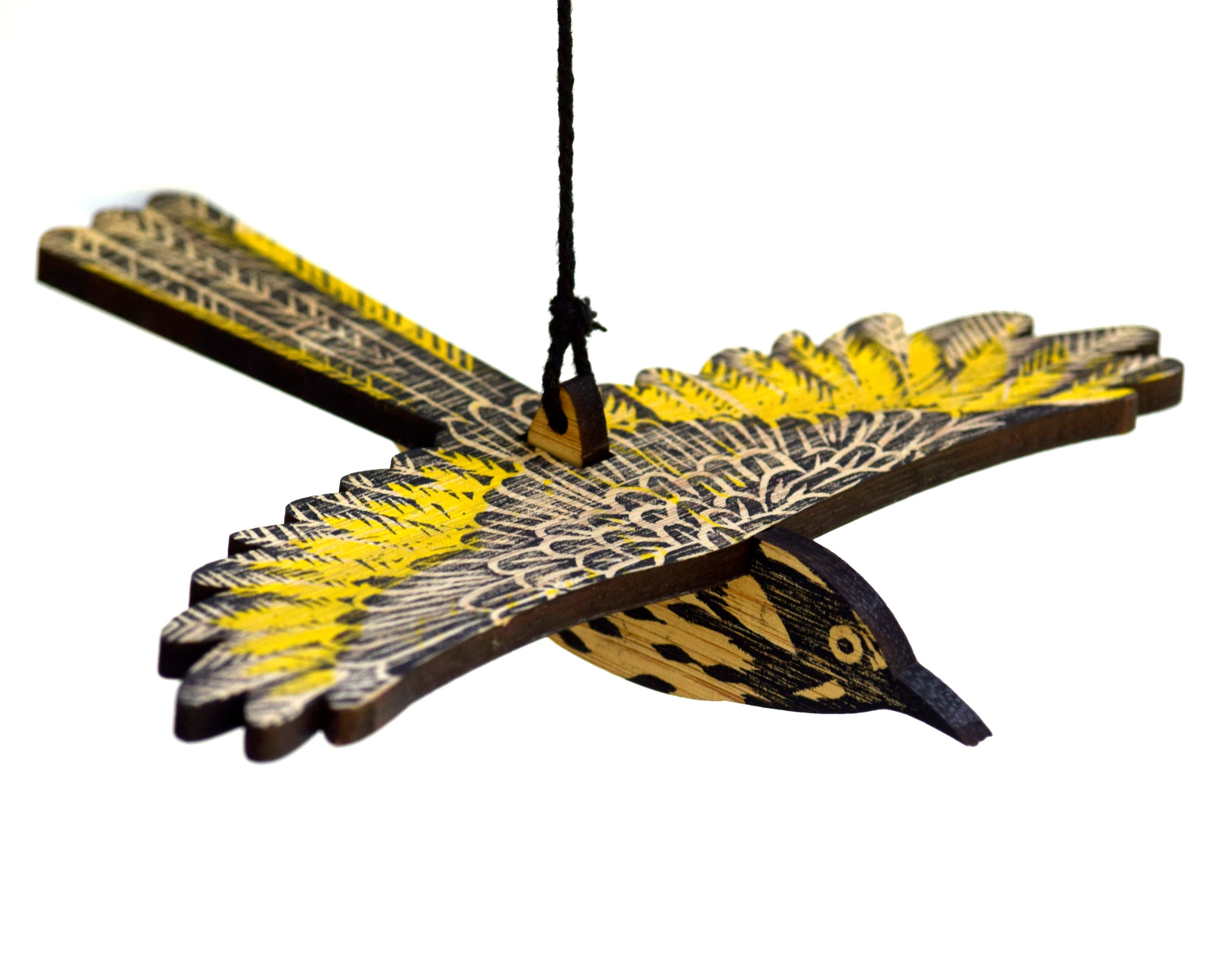 New Holland Honeyeater Hanging Wooden Bird Mobile