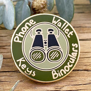Phone, Wallet, Keys, Binoculars Enamel Pin