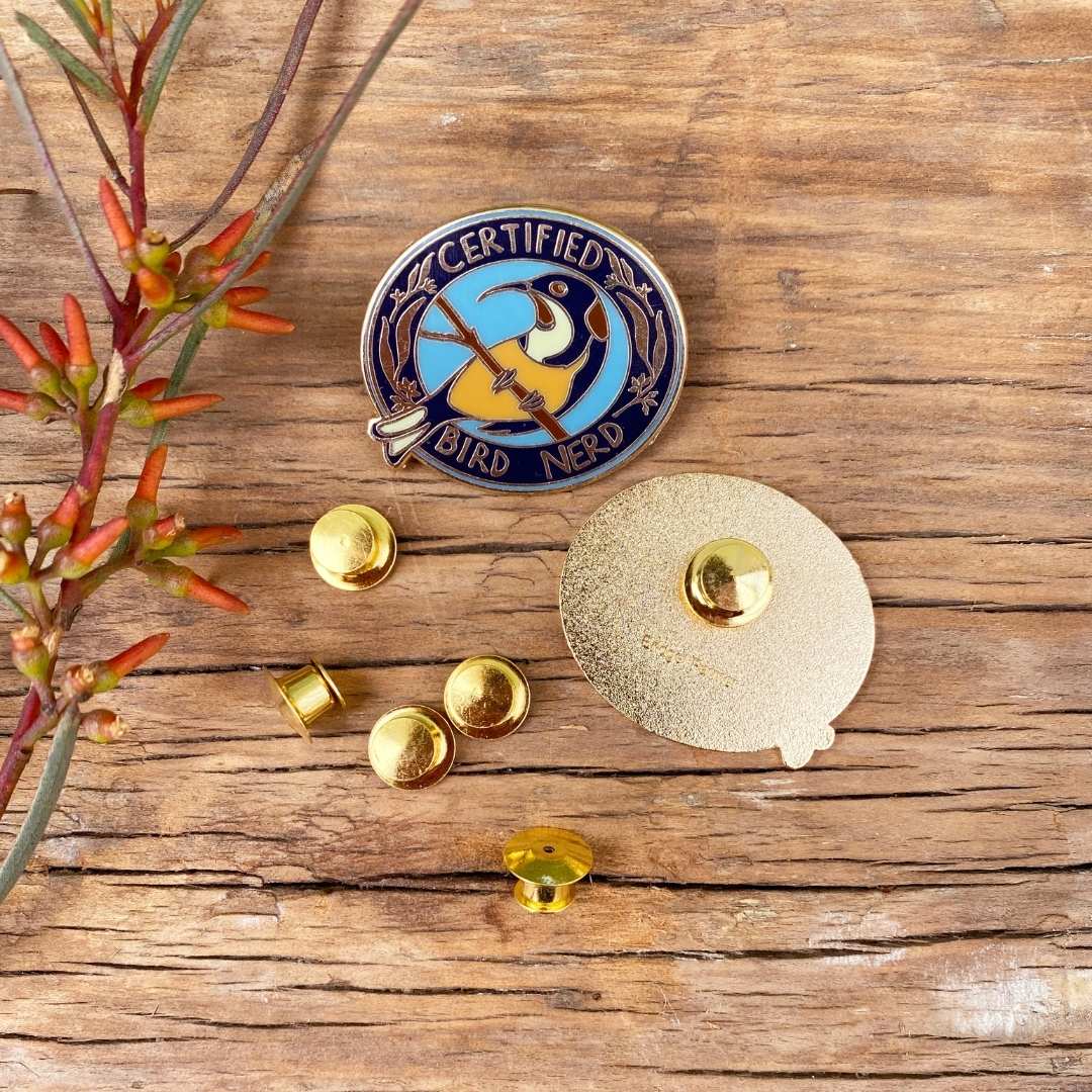 Certified Bird Nerd Enamel Pin