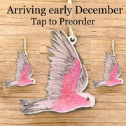 PREORDER NOW: Three Galah Christmas Ornaments
