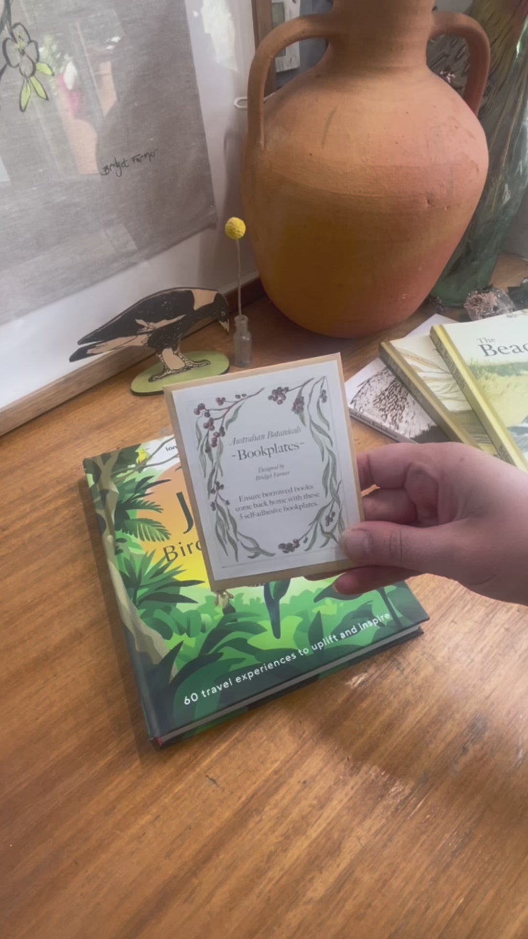 Load video: &quot;I am a Magpie&quot; Botanicals Bookplates - Set of 5