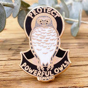 Protect Powerful Owls Enamel Pin