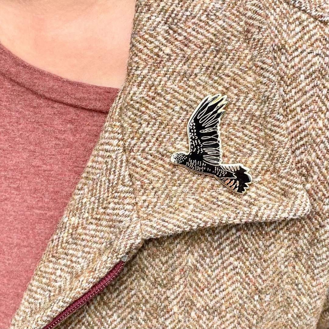 Red-tailed Black Cockatoo in Flight Enamel Pin