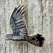 Red-tailed Black Cockatoo in Flight Enamel Pin