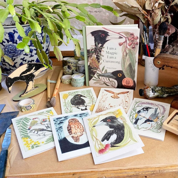Australian Magpie Greeting Card "I am a Magpie" Collection