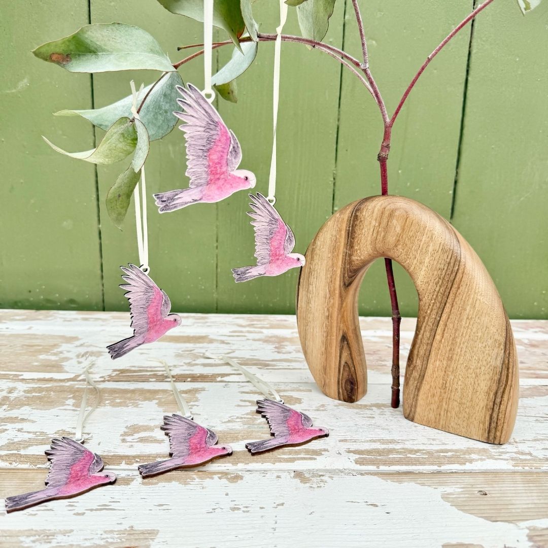 Six Galahs Christmas Ornaments