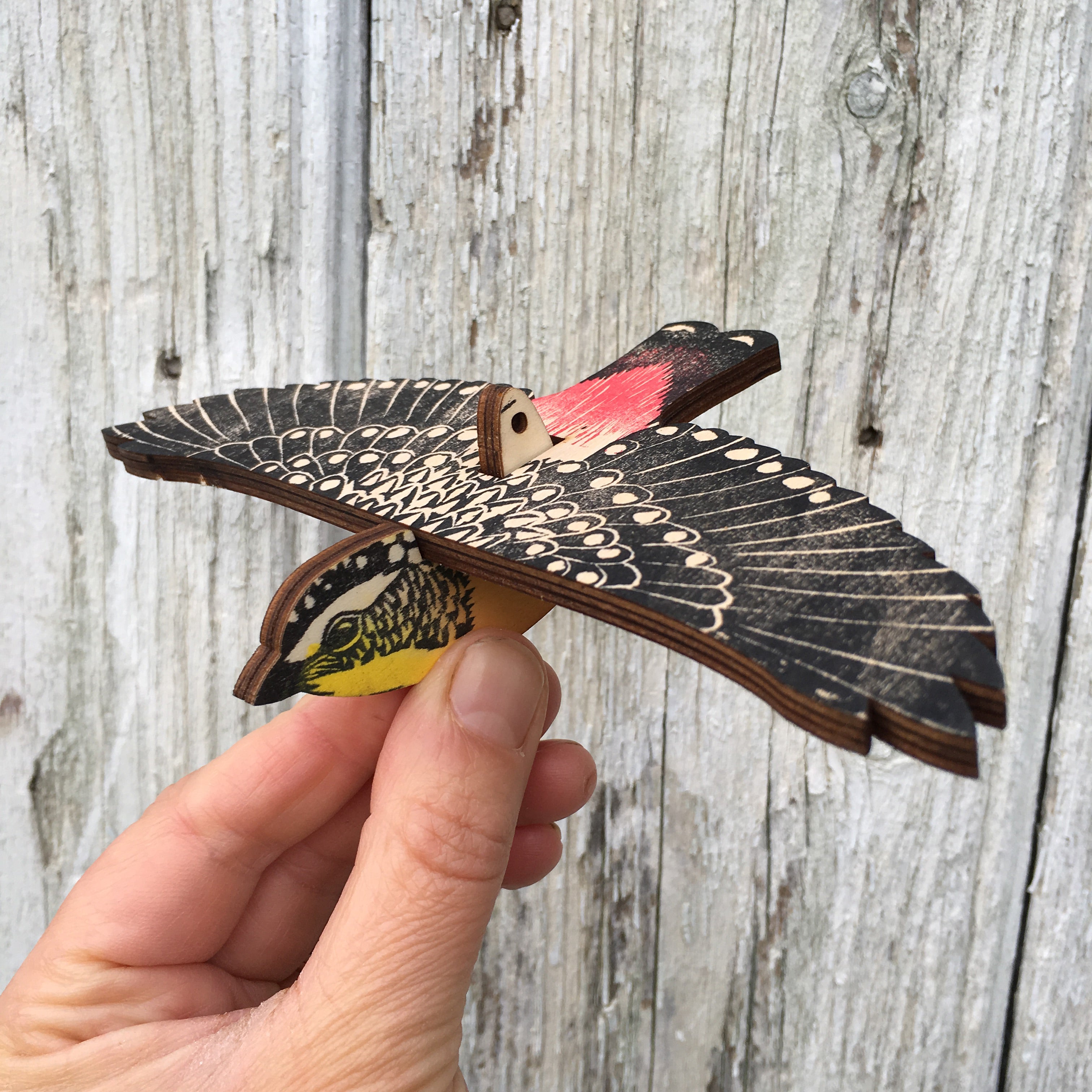 Spotted Pardalote Hanging Wooden Bird Mobile