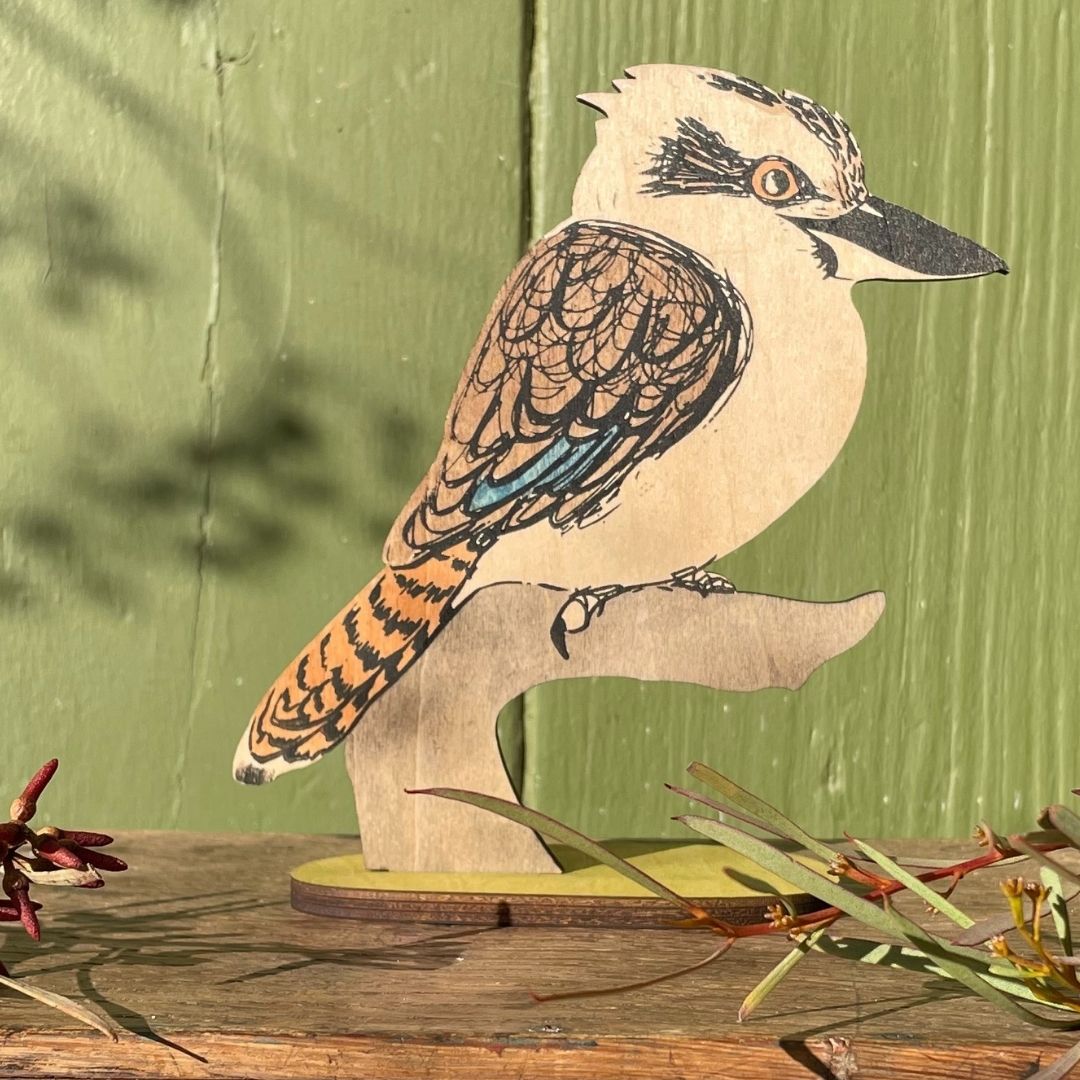 Laughing Kookaburra Standing Bird Ornament – Bridget Farmer