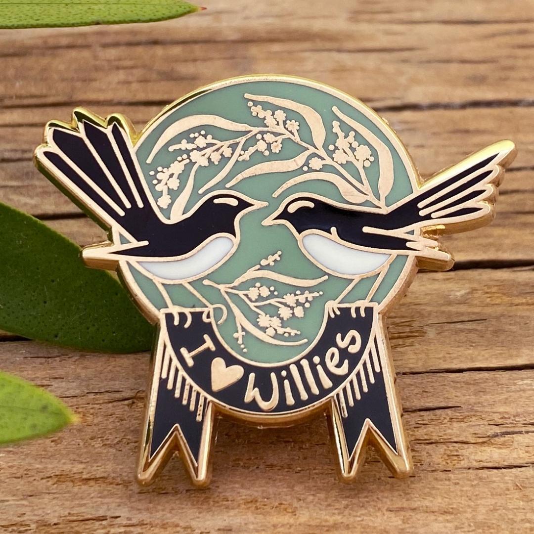 I Love Willies Enamel Pin
