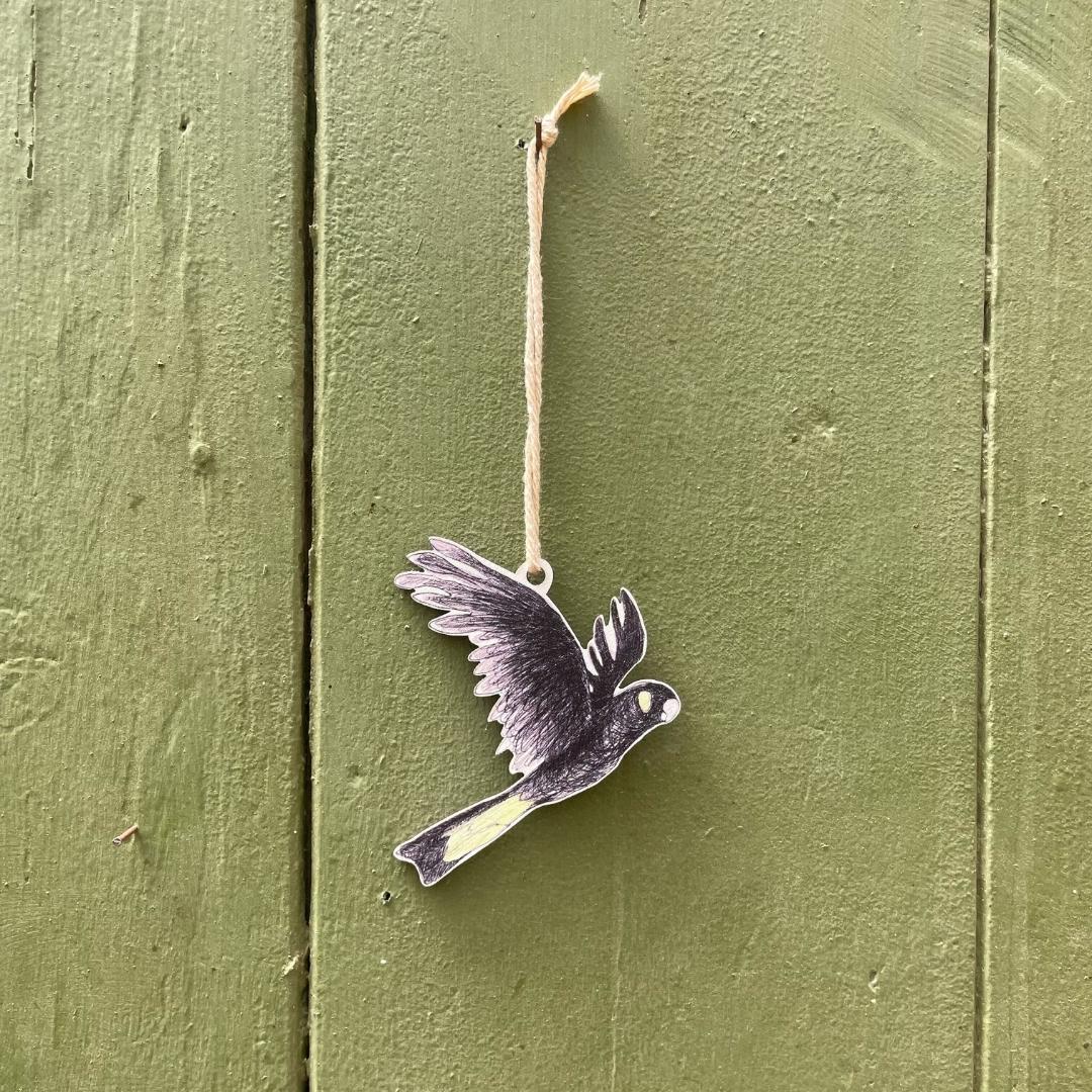 Yellow-tailed Black Cockatoo Christmas Ornament
