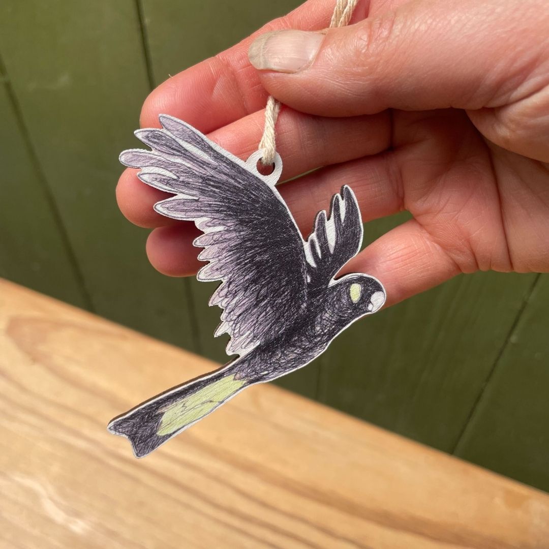 Yellow-tailed Black Cockatoo Christmas Ornament