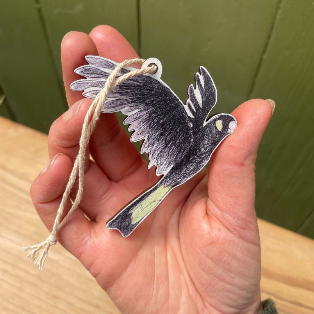 Yellow-tailed Black Cockatoo Christmas Ornament