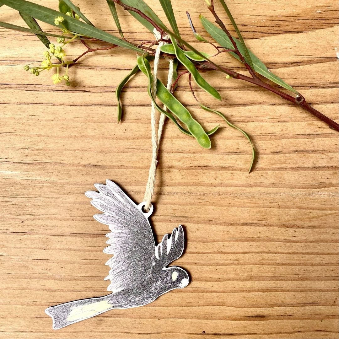 Yellow-tailed Black Cockatoo Christmas Ornament
