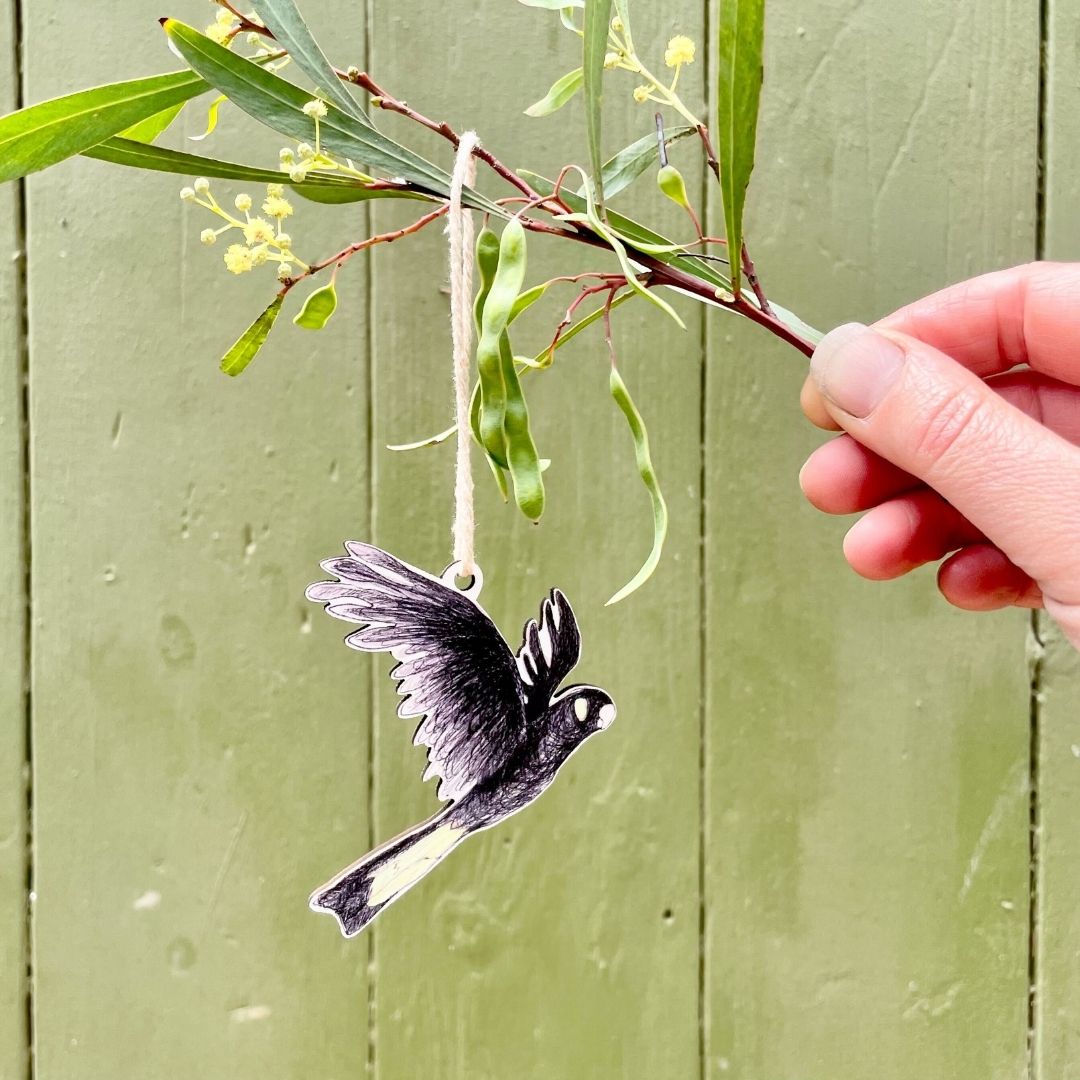 Yellow-tailed Black Cockatoo Christmas Ornament