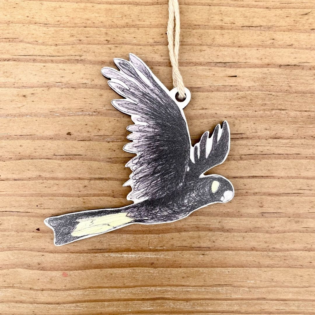 Yellow-tailed Black Cockatoo Christmas Ornament