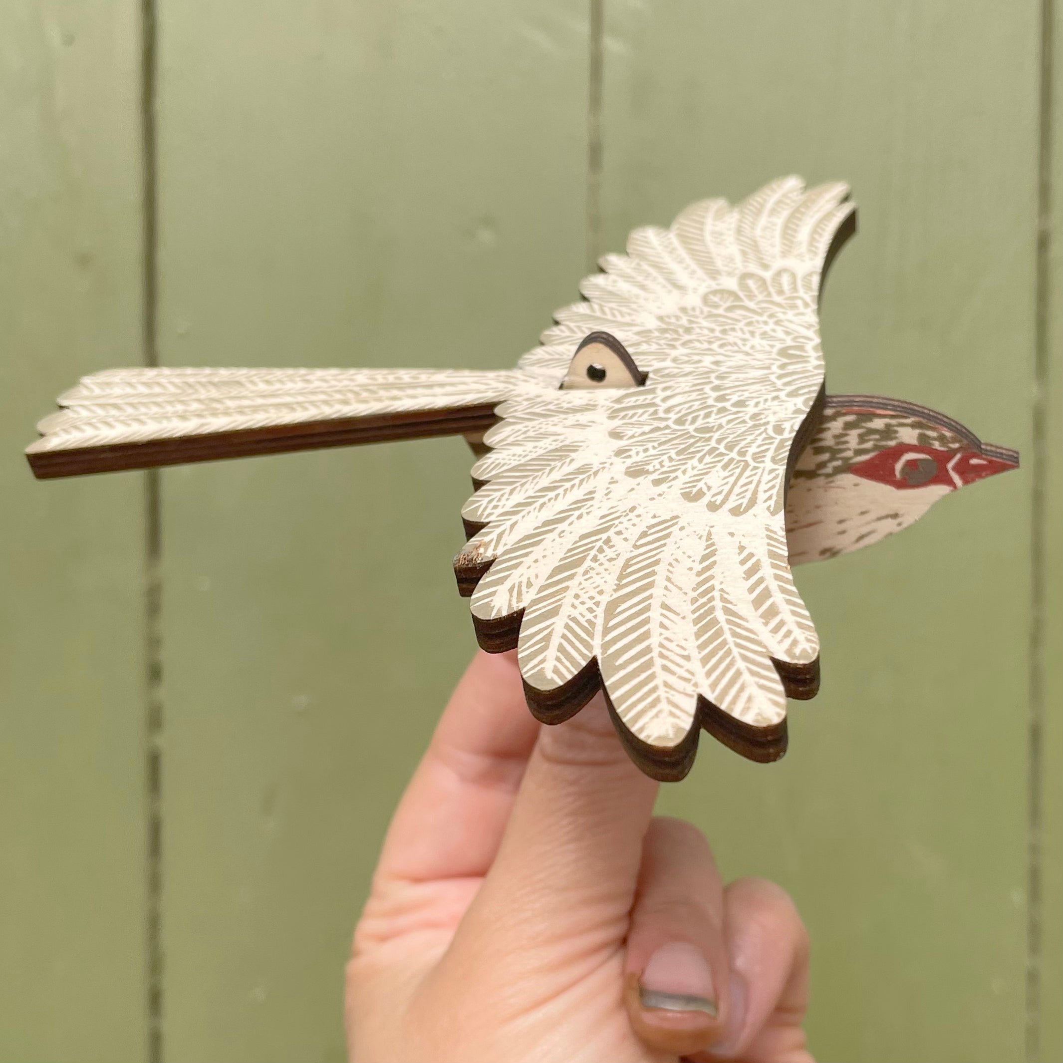 Superb Fairy Wren (female) Hanging Wooden Bird Mobile