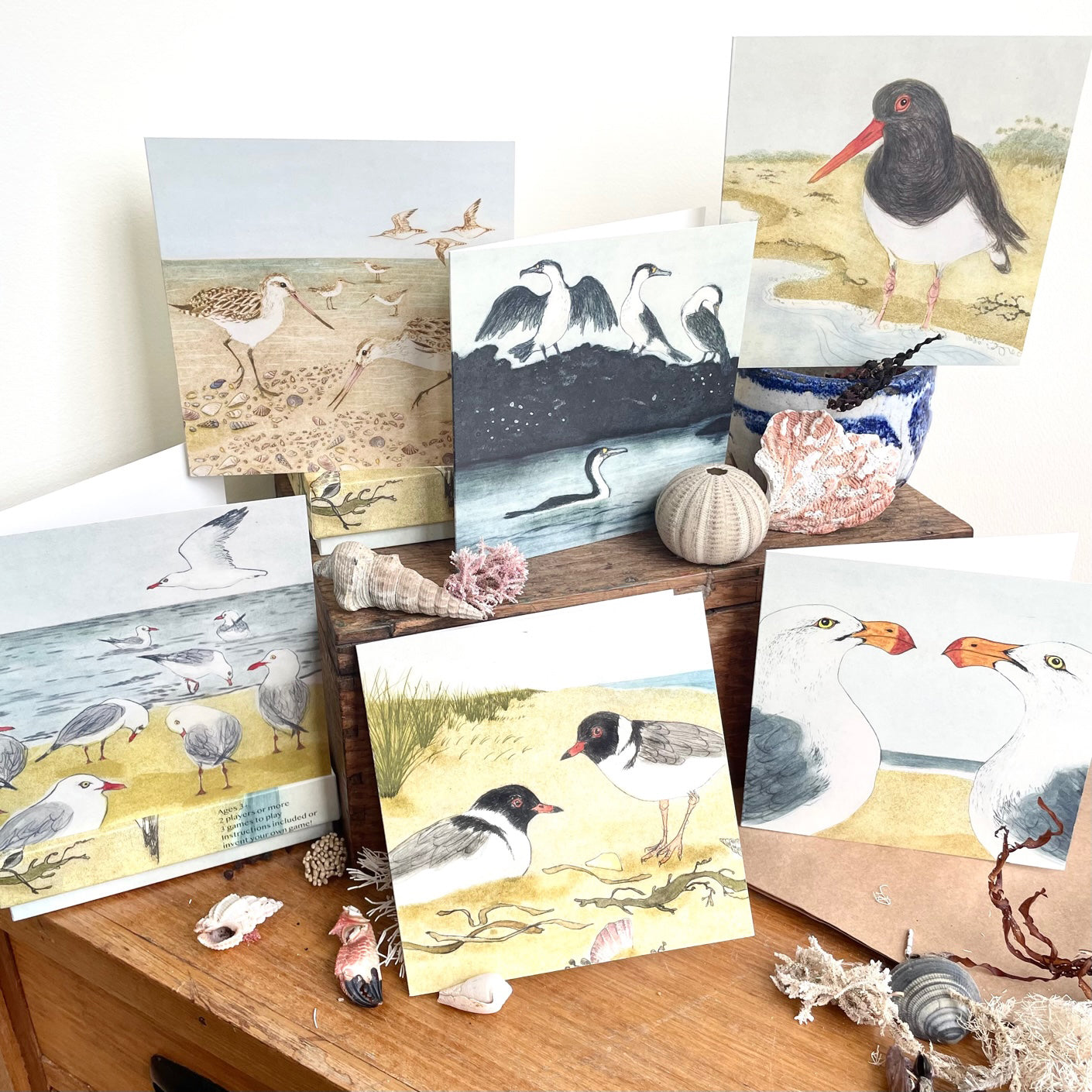 The Beach Birds - 6 Greeting Cards
