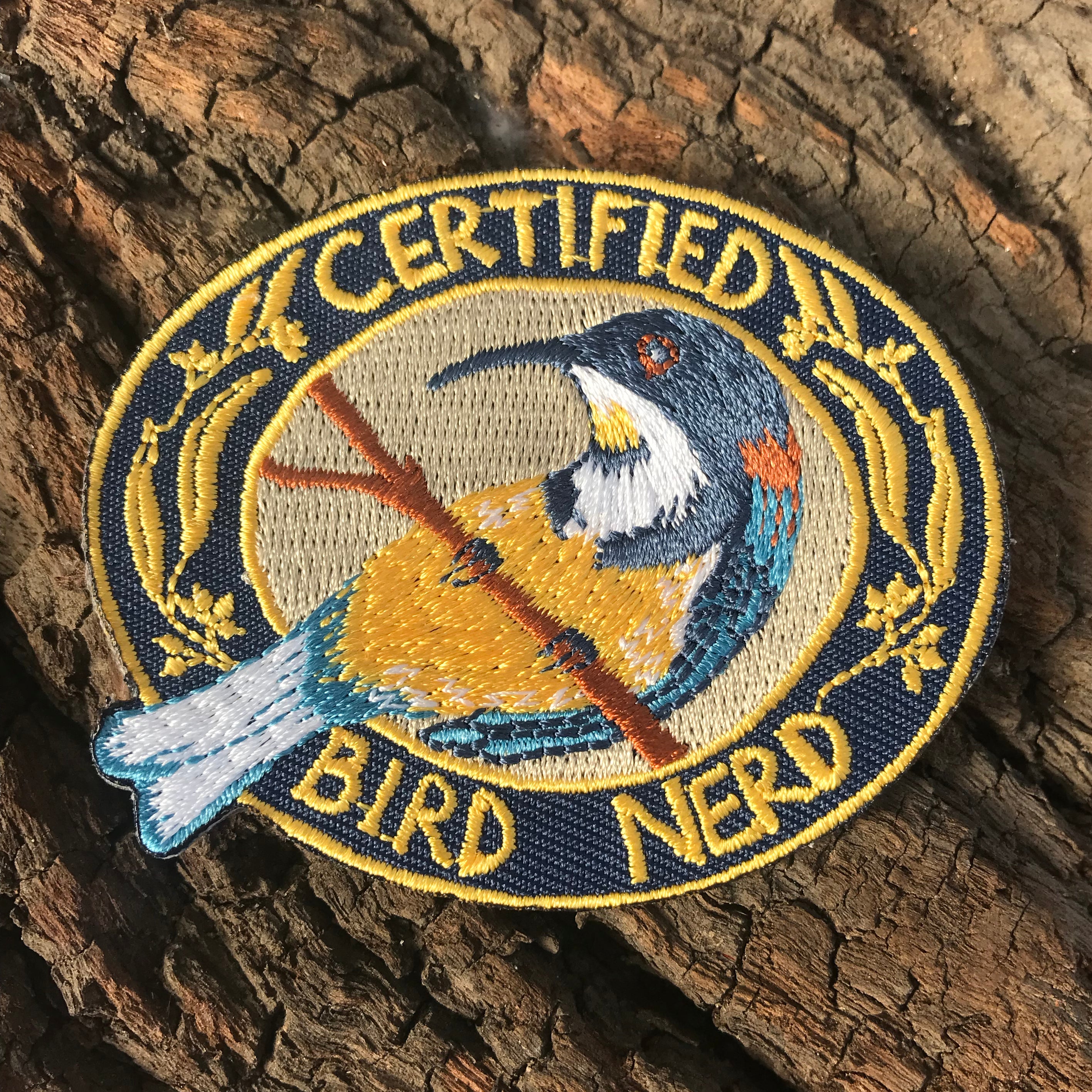 Certified Bird Nerd Embroidered Patch