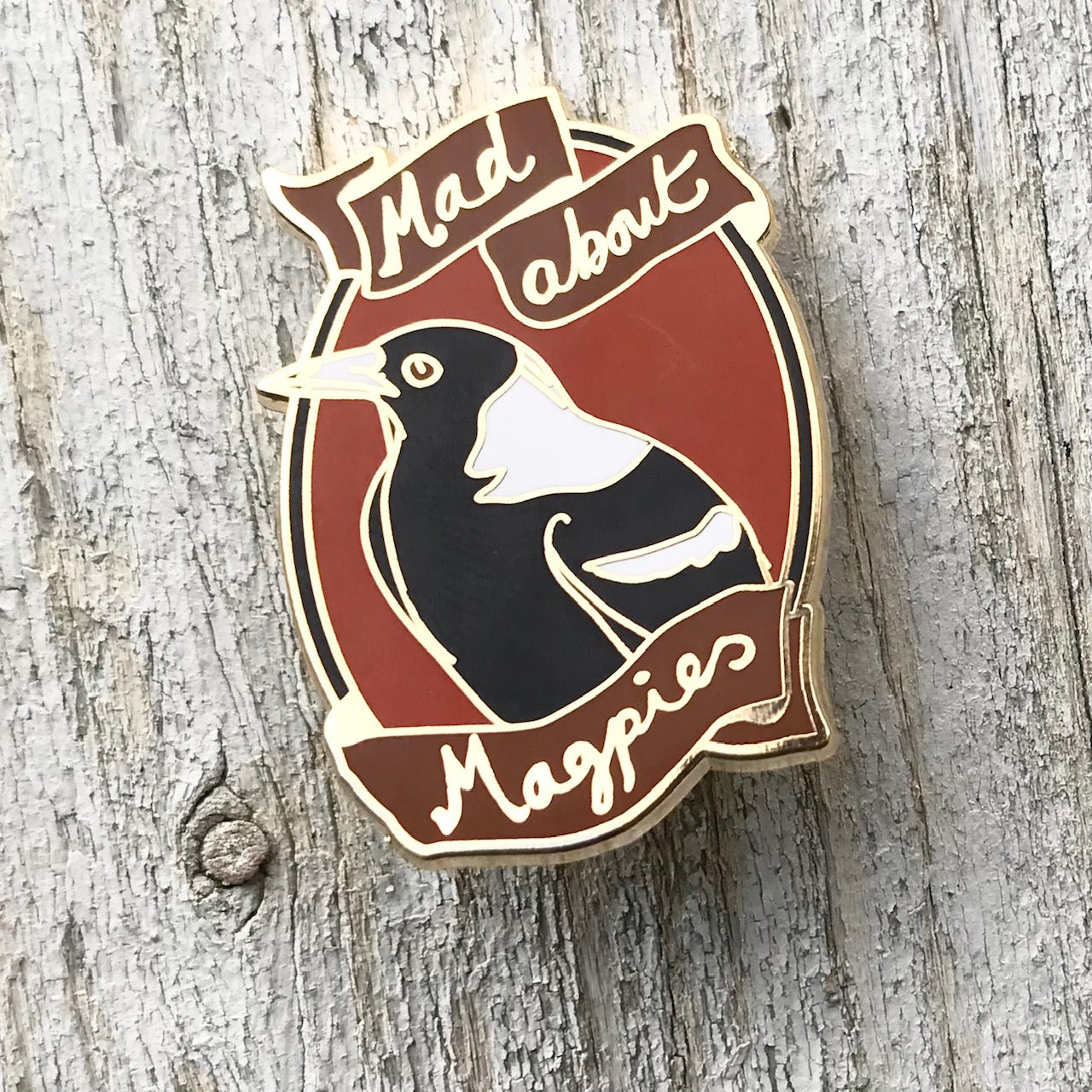 Enamel Pin - Mad About Magpies