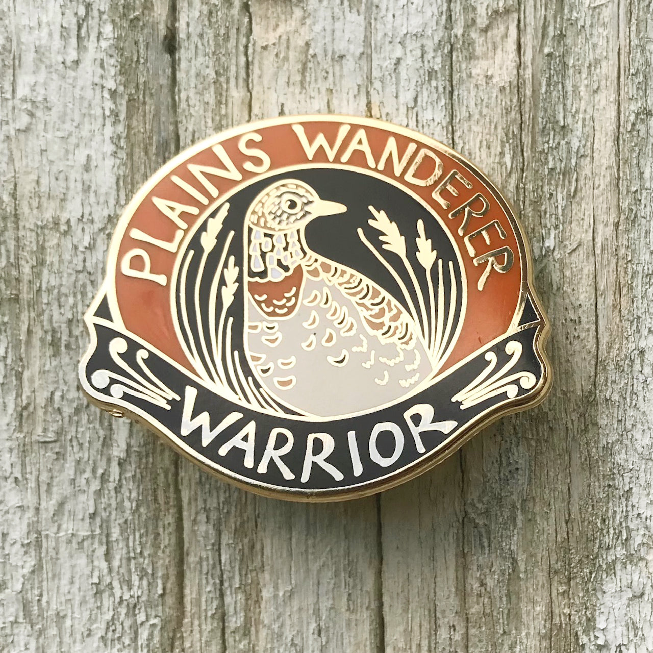 Plains Wanderer Warrior Enamel Pin