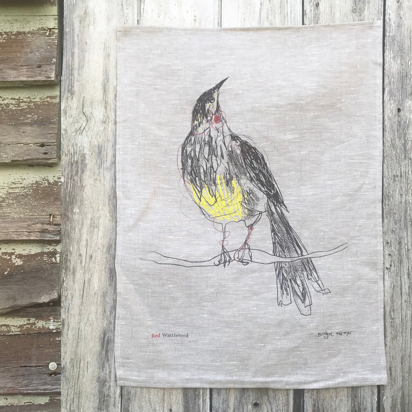 Tea Towel - Red Wattlebird