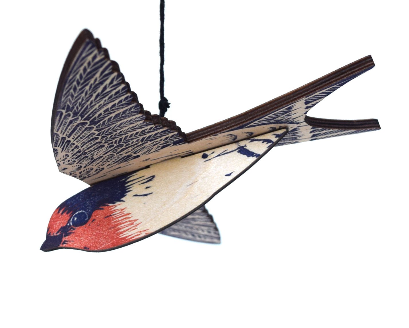Welcome Swallow Hanging Wooden Bird Mobile