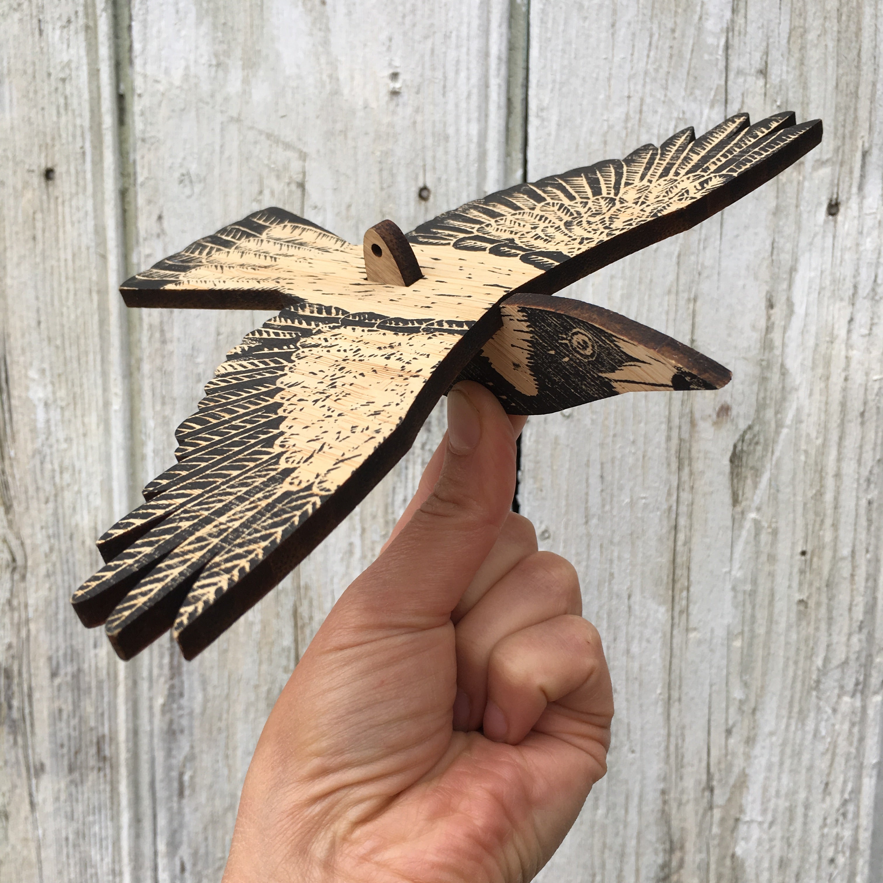 Australian Magpie Hanging Wooden Bird Mobile