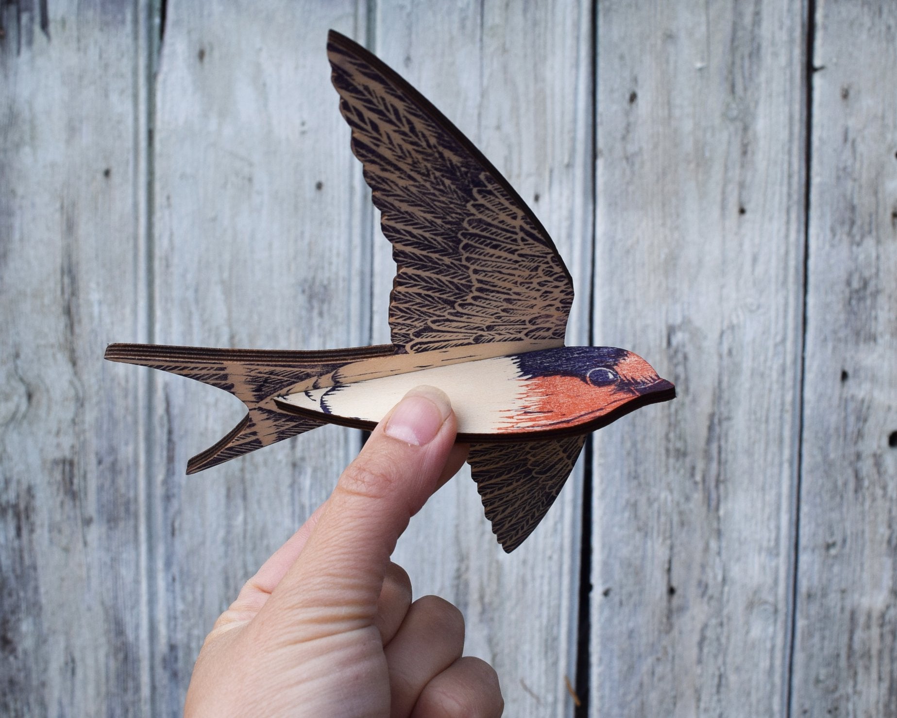 Welcome Swallow Hanging Wooden Bird Mobile